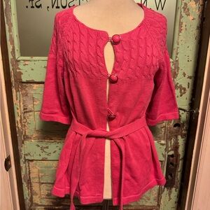 Pink Button-Front Women's Cardigan